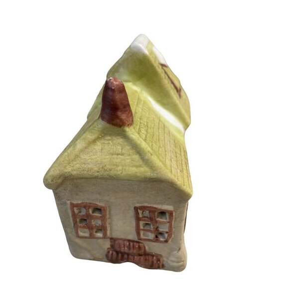 Miniature Christmas Holiday Village 2 Story House Ceramic Primitive - Picture 2 of 4